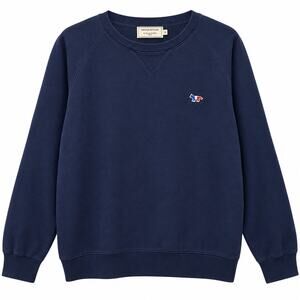 Maison Kitsune Sweatshirt TRICOLOR Fox Creweck Navy XL